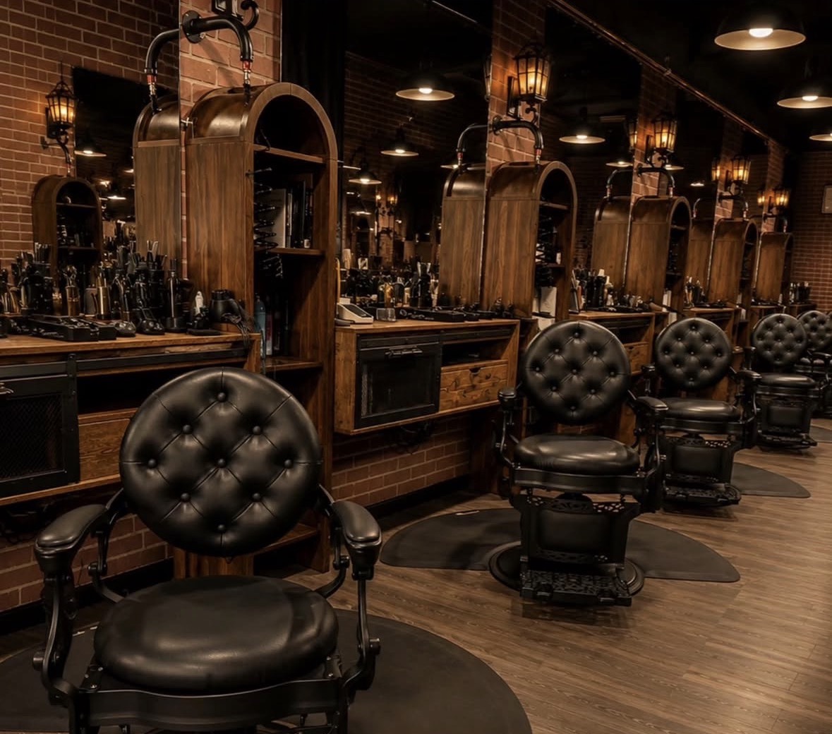 Warm E&J Cut barbershop interior